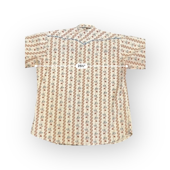 Panhandle Slim Mens Western Floral Pearl Snap Short Sleeve Yoke Cowboy Sz XL - Picture 4 of 7